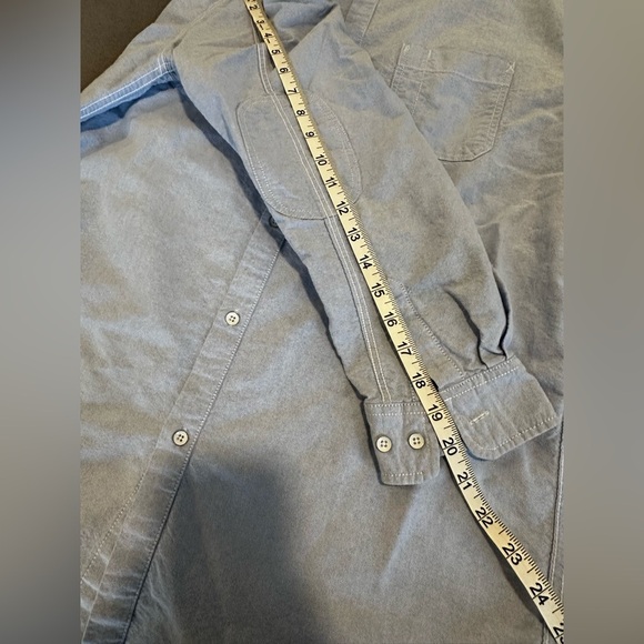 Saks Fifth Avenue Button Up Shirt Men's XL Light Blue Solid Color 100% Cotton. - Picture 5 of 16